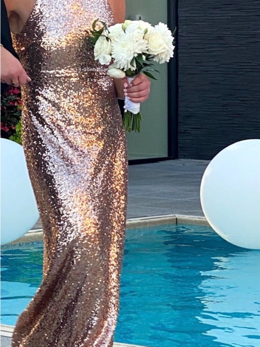 Jenny Yoo Sloane Rose Gold Sequin Gown – Worn Once